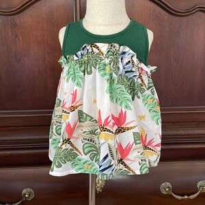 DOE A DEAR Tropical Print Swing Top 3T Girls Summer Floral Tank Boutique